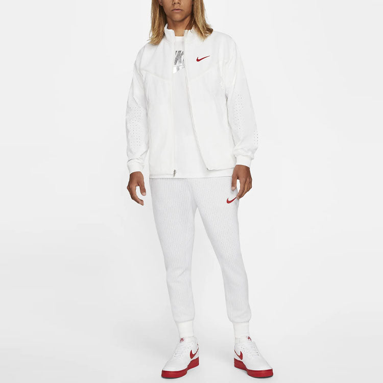 Nike Swoosh Splicing Breathable Stand Collar Logo Jacket White CU3819-100