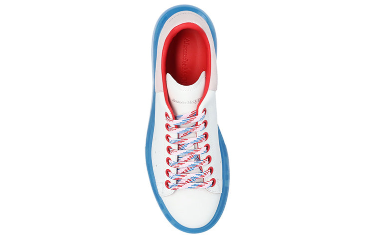 (WMNS) Alexander McQueen Oversized Sneaker 'White Blue' 611698WHXMA9623