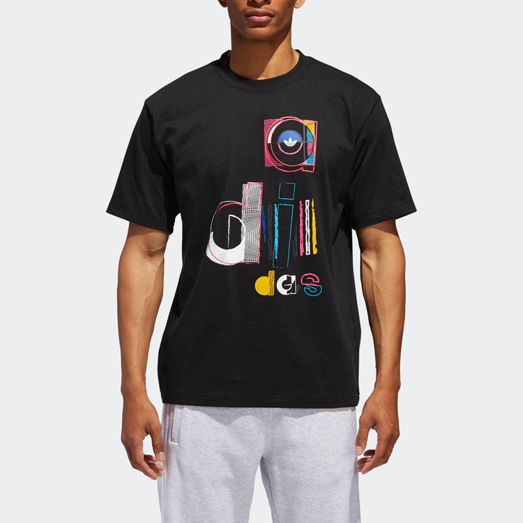adidas originals Athleisure Casual Sports Short Sleeve Black DV3284