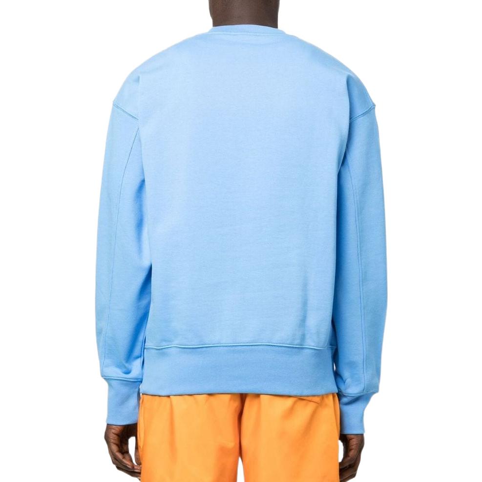 Men's Nike Swoosh Brand Large Logo Pattern Printing Round Neck Long Sleeves Sky Blue DO8891-412