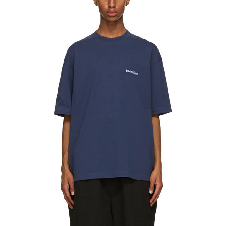 Men's Balenciaga SS21 Retro Short Sleeve Blue 612966TJV874866