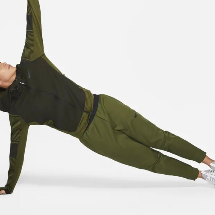 Nike Therma-fit Adv Full-length zipper Cardigan Training Hooded Jacket Green DD2131-326