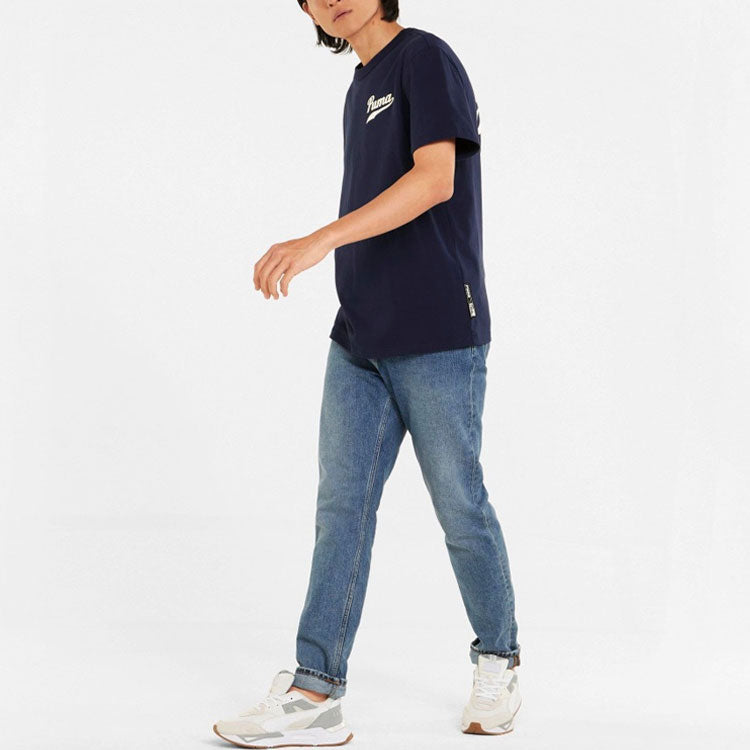 PUMA Word Team Graphic Tee 'Navy' 536929-06