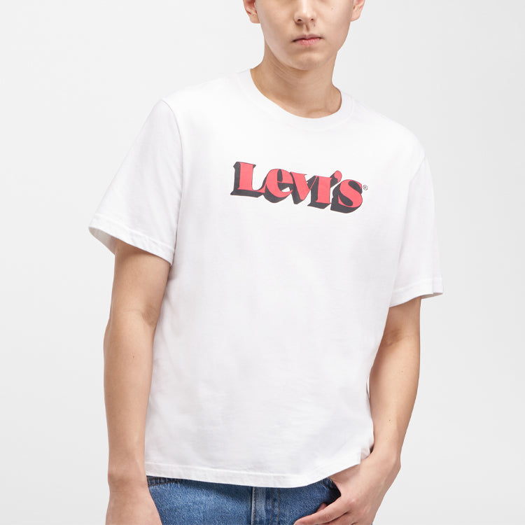 Men's Levis Round Neck Printing Short Sleeve White 16143-0108