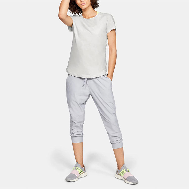 Under Armour Vanish Training Sports Hollow Out Quick Dry Knit Short Sleeve Gray 1328826-112