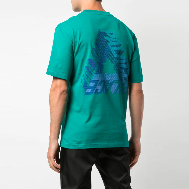 Men's PALACE Triangle Alphabet Pattern Loose Short Sleeve Green P13TS007