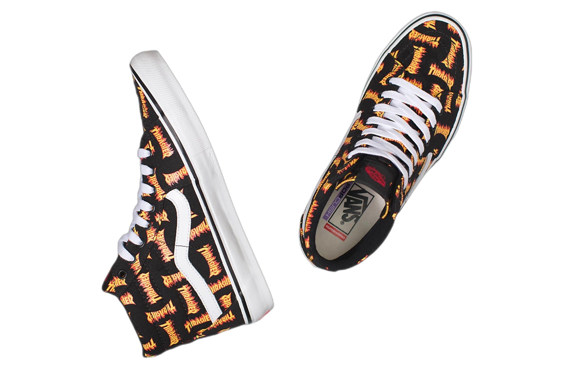Thrasher x Vans Sk8-hi 'Black Yellow' VN0A5FCCBML