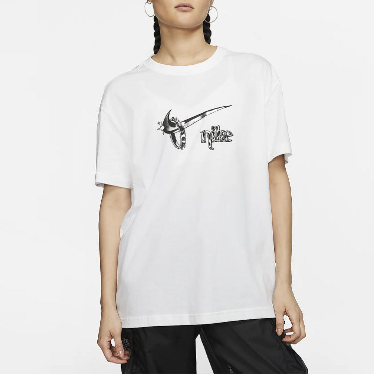 (WMNS) Nike Sportswear Boyfriend fit Casual Short Sleeve White CT8927-100