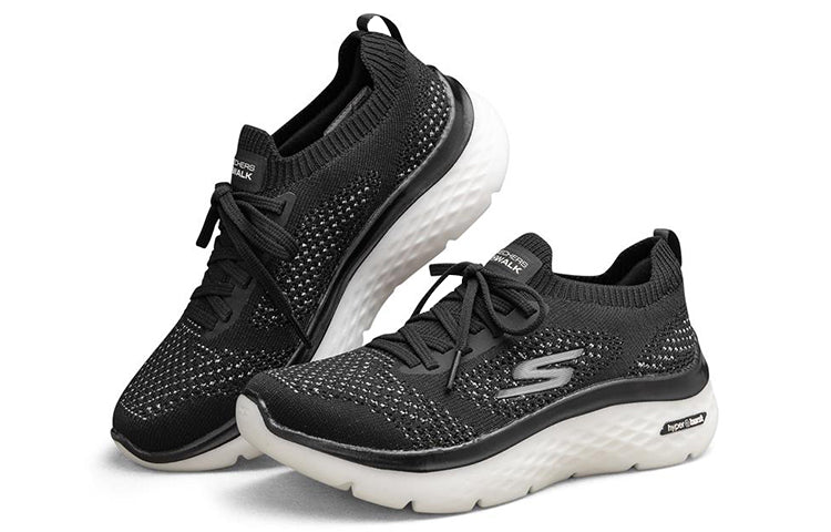(WMNS) Skechers Go Walk Hyper Burst Low-Top Sneakers Black/White 124593-BKW