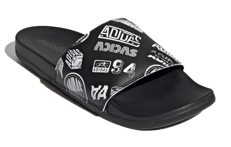 adidas Adilette Comfort Slide 'All Over Logos - Black' FZ1750