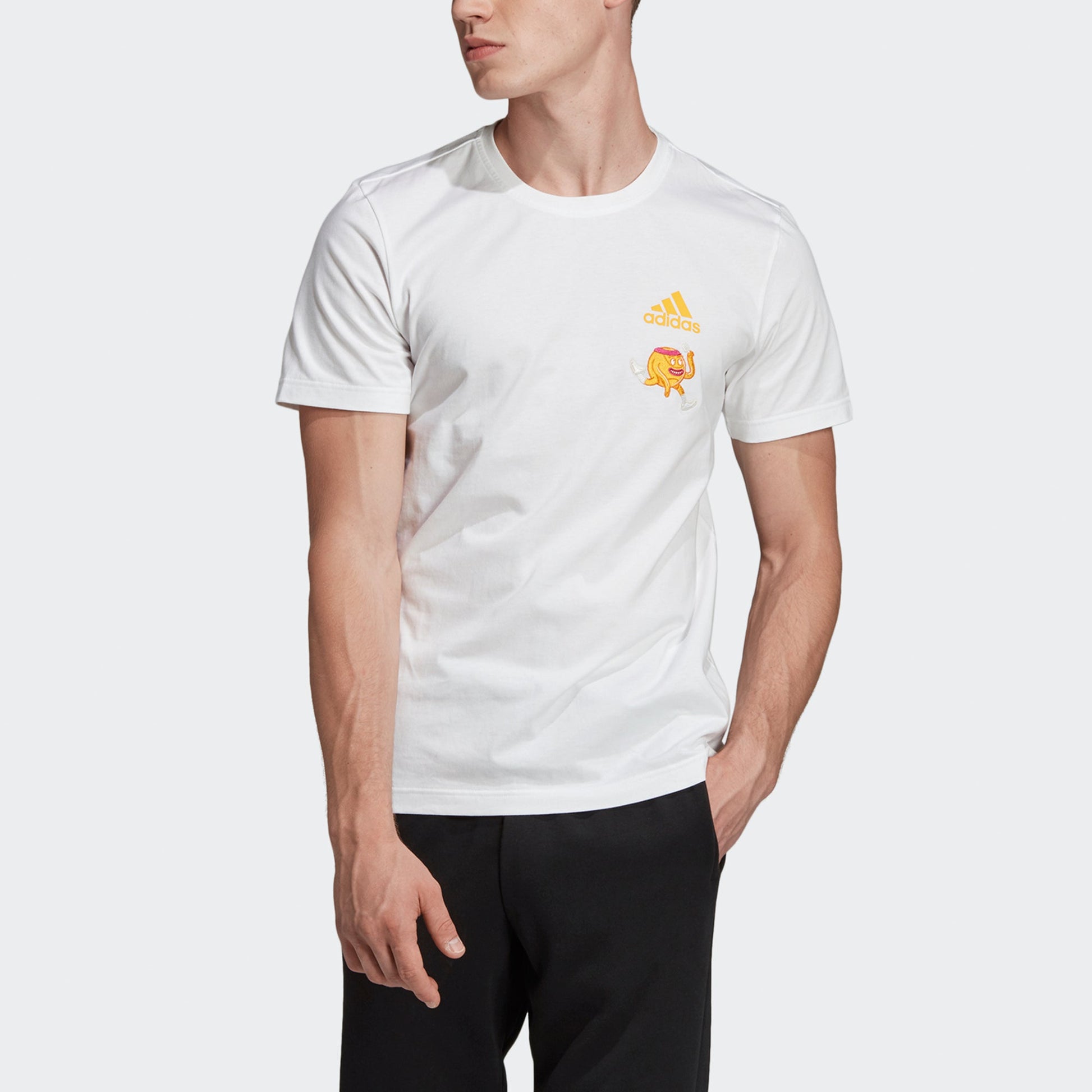 adidas Embroidery Gfx Embroidered Cartoon Printing Casual Sports Round Neck Short Sleeve White FM9449