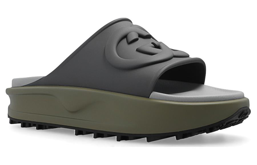 Gucci Interlocking G Slide 'Dark Grey Khaki' 692380-JF000-1126
