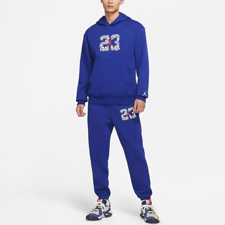 Men's Air Jordan Sport Fleece Knit Pullover Hooded Sports Blue DJ0220-455