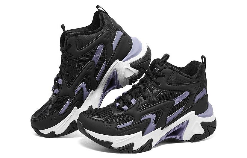 (WMNS) Skechers Stamina V6 'Black Purple' 177295-BKMT