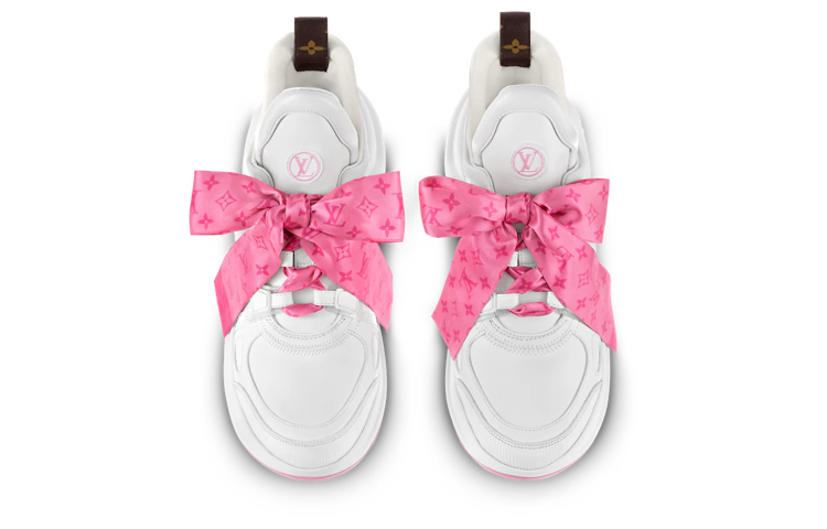 (WMNS) LOUIS VUITTON Archlight 1.0 Sneakers 'White with Pink Monogram Ribbon' 1AB42I