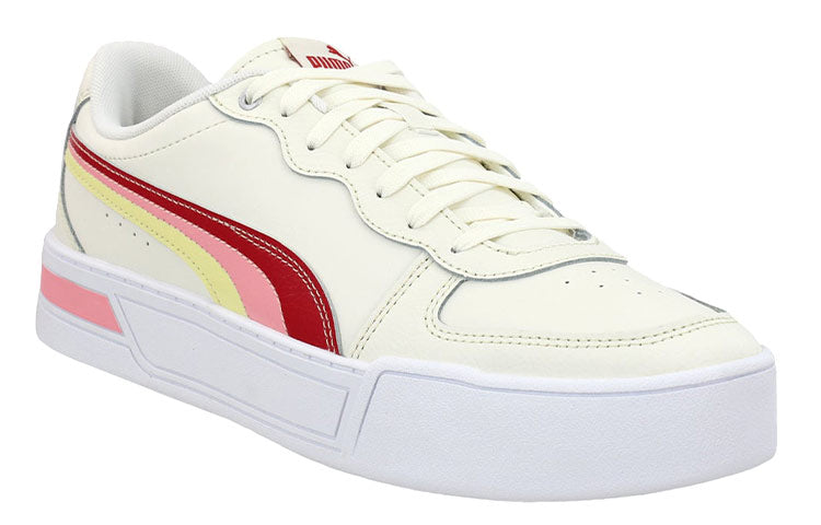 (WMNS) PUMA Skye Stripes Platform Leisure Board Shoes White 375884-01