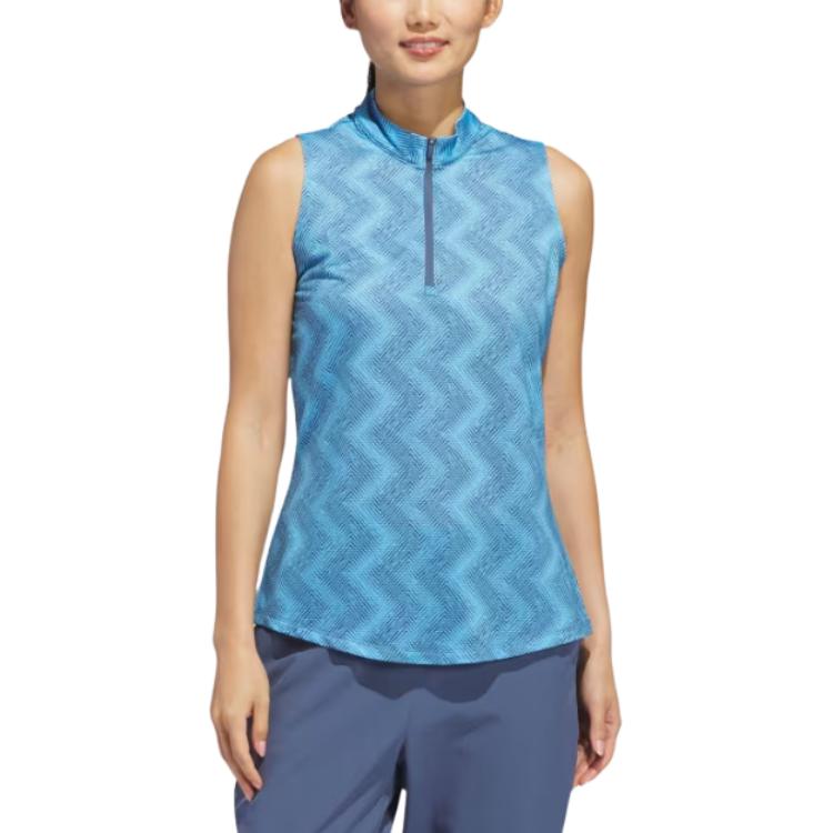 (WMNS) adidas Ultimate365 Ottoman Printed Sleeveless Polo Shirt Asia Sizing 'Blue' IP4231