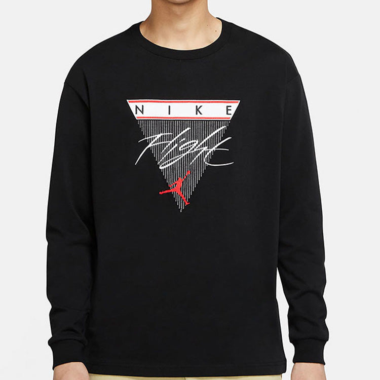 Air Jordan Label Casual Sports Long Sleeves T-Shirt Men's Black CZ1216-010