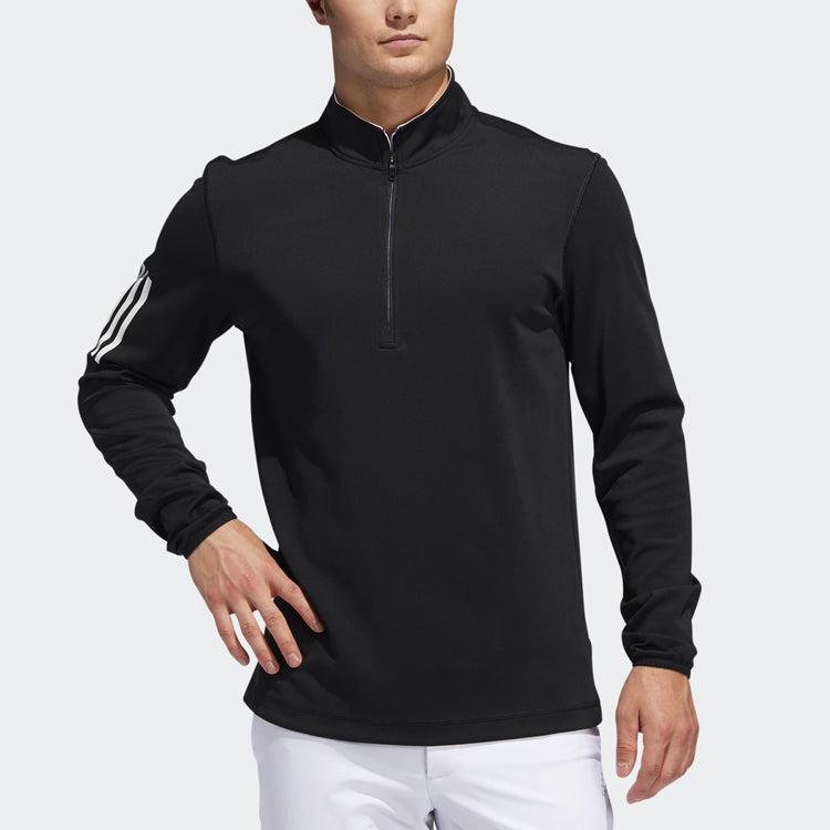 adidas Golf Sports Cardigan Long Sleeves Stand Collar Black FJ9978