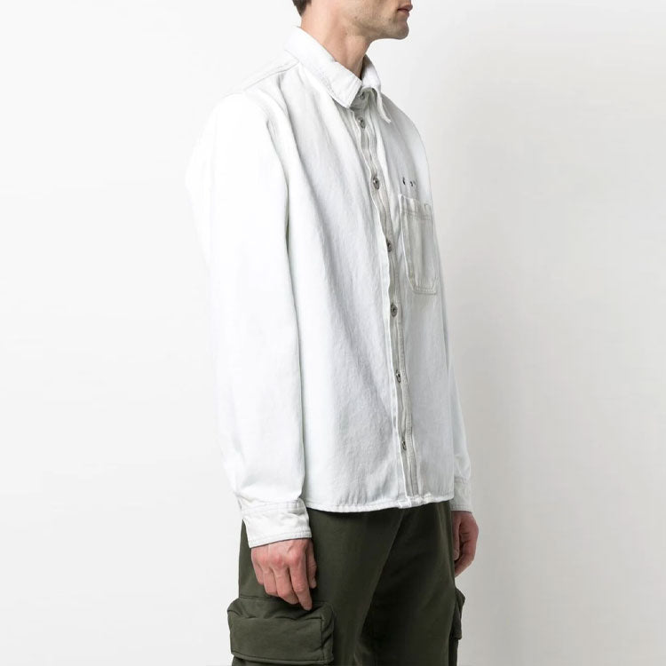 Off-White SS21 Arrow Logo Denim Jacket Version White OMYD027S21DEN0010125