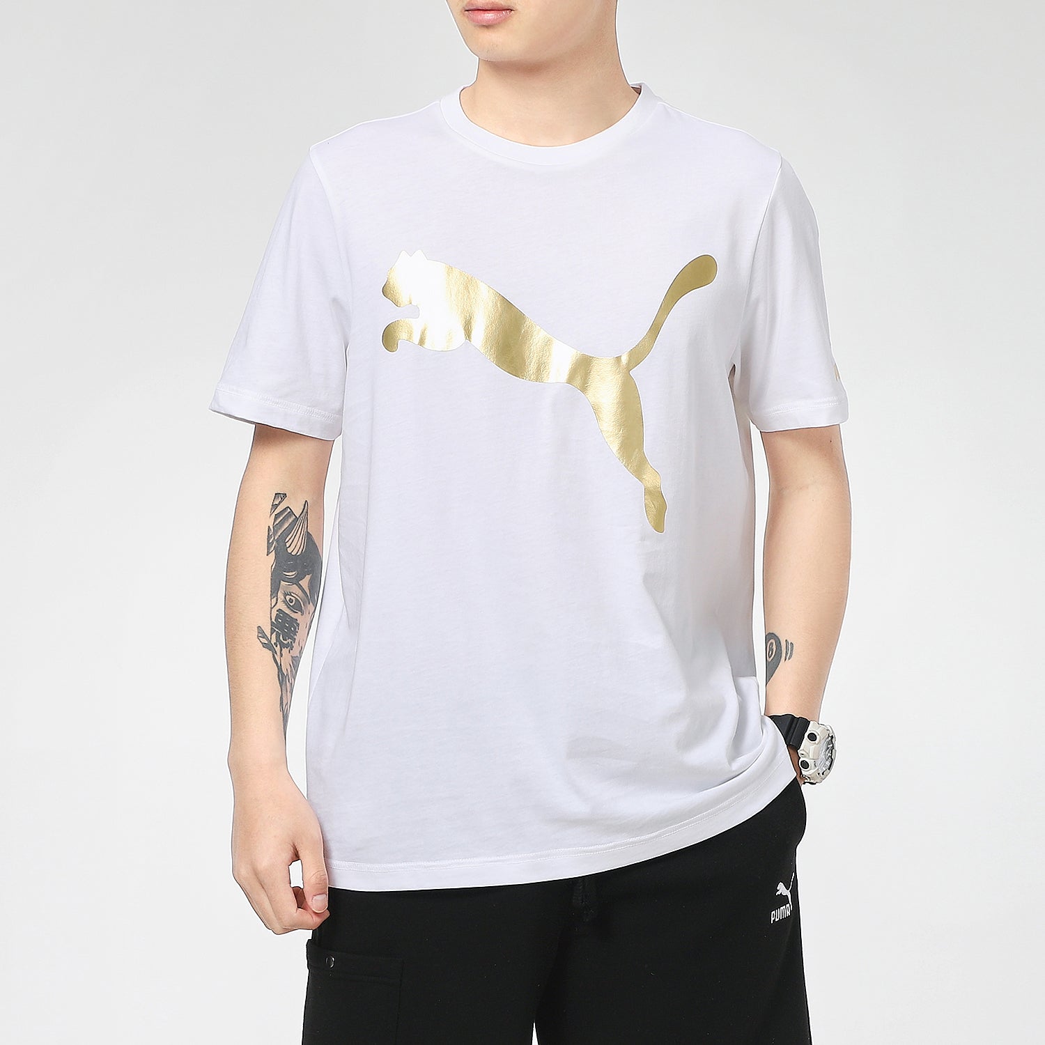 PUMA Logo Foil Tee 'White' 533191-02