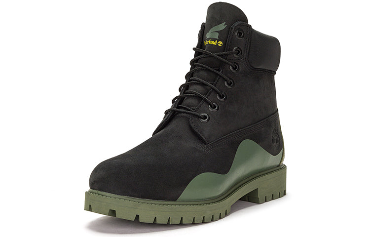 Timberland Heritage 6 Inch Waterproof Boot 'Black Nubuck with Green' A5UYWW