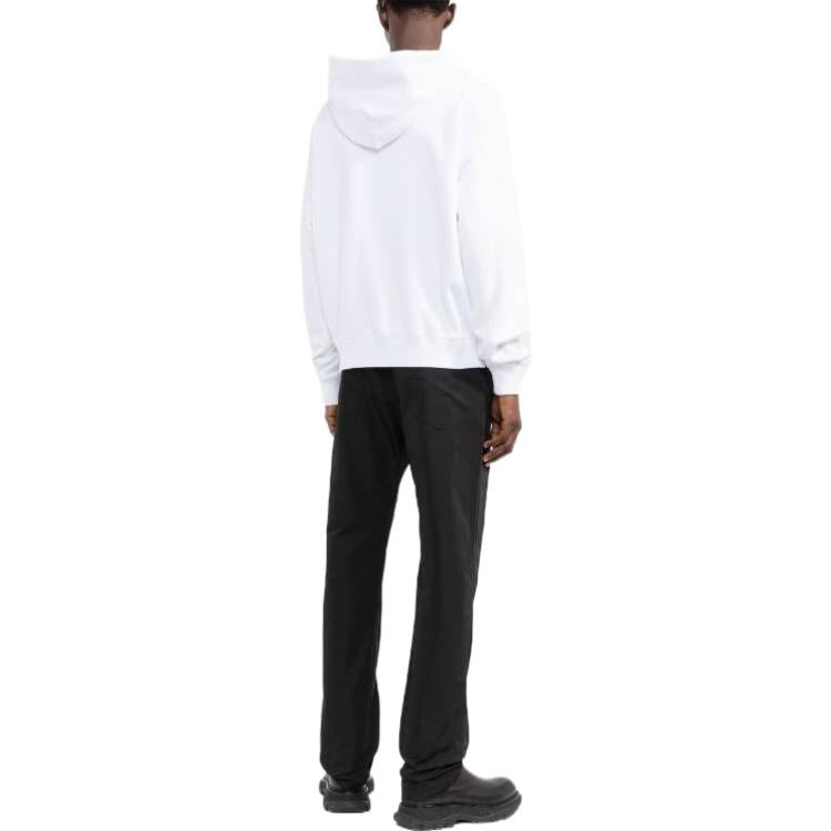Men's Off-White FW22 Logo Printing Long Sleeves Pullover Loose Fit White OMBB085C99FLE0050110