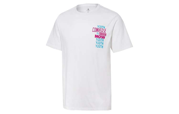 Men's Converse Alphabet Printing Short Sleeve White 10019928-102