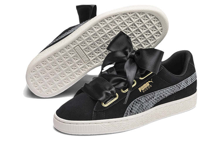 (WMNS) PUMA Suede Heart Snake Lux 'Black Gold' 369942-01