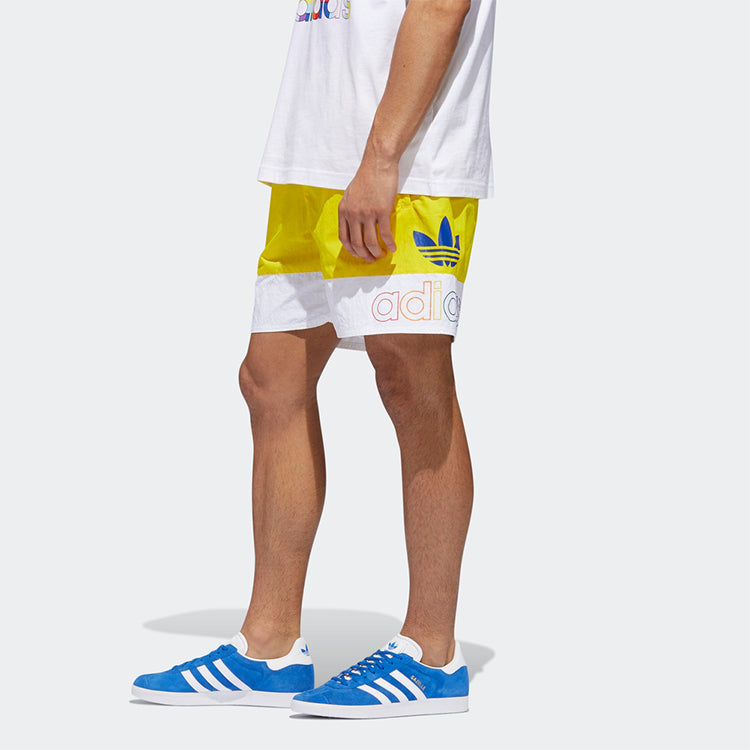 adidas originals Contrasting Colors Logo Printing Sports Shorts Yellow GD0954
