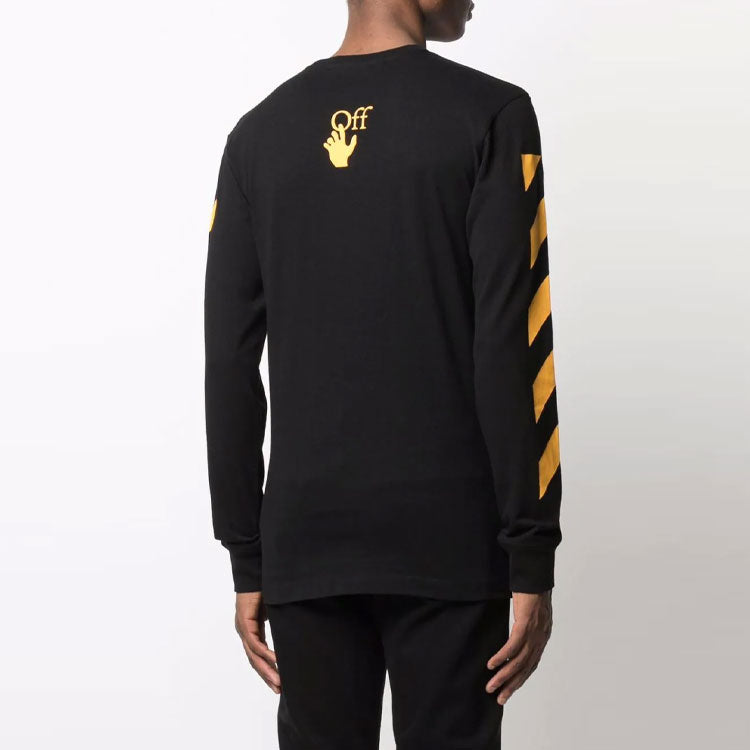 Men's Off-White FW21 Caravaggio Painting Long Sleeves Black T-Shirt OMAB001F21JER0041084