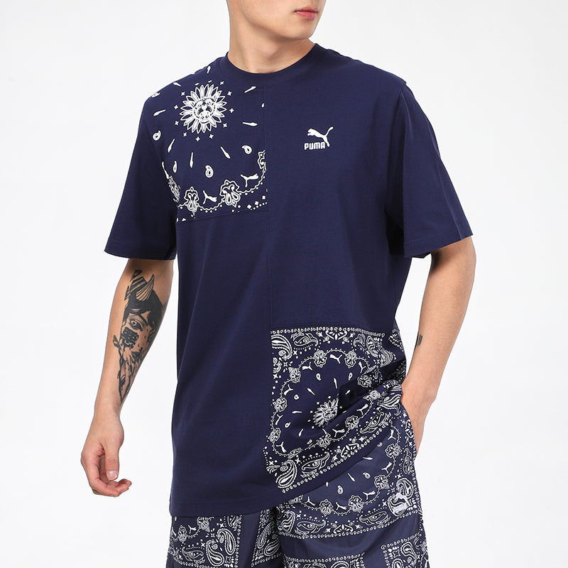 PUMA Ob Patchwork T-Shirt 'Navy' 532656-06