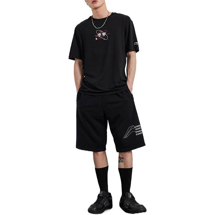 Li-Ning Graphic Loose Fit Short Sleeve T-shirt 'Black' AHSR153-1