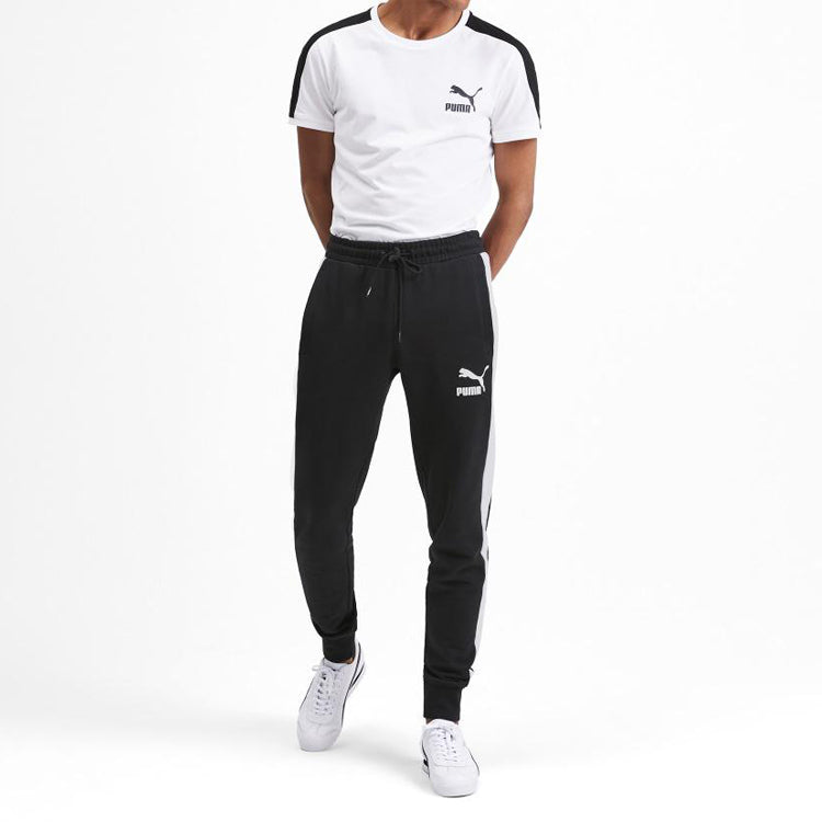 PUMA Iconic T7 Track Pants 'Black White' 595983-01