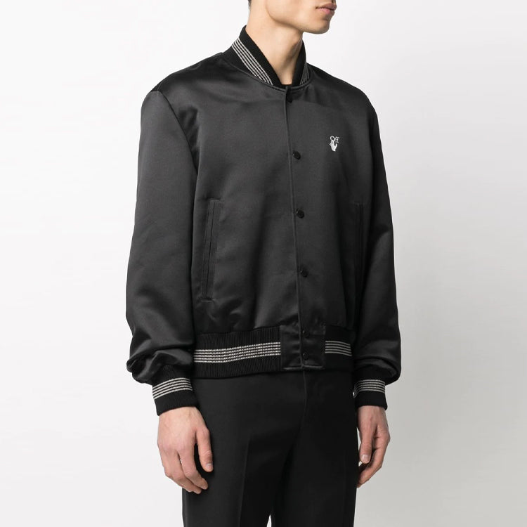 Off-White SS21 Casual Logo Printing Jacket Black OMEA267S21FAB0011001