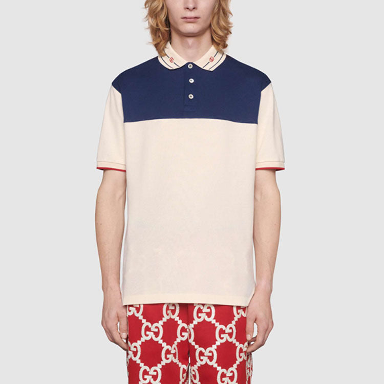 Gucci Collar Logo Polo 'Bone Blue' 645259-XJC6J-9062