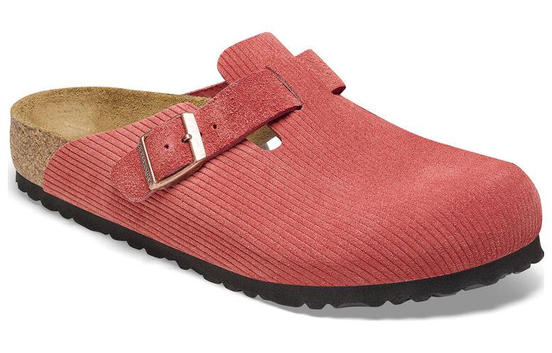 (WMNS) Birkenstock Boston Suede Embossed Narrow Fit 'Sienna Red' 1026167