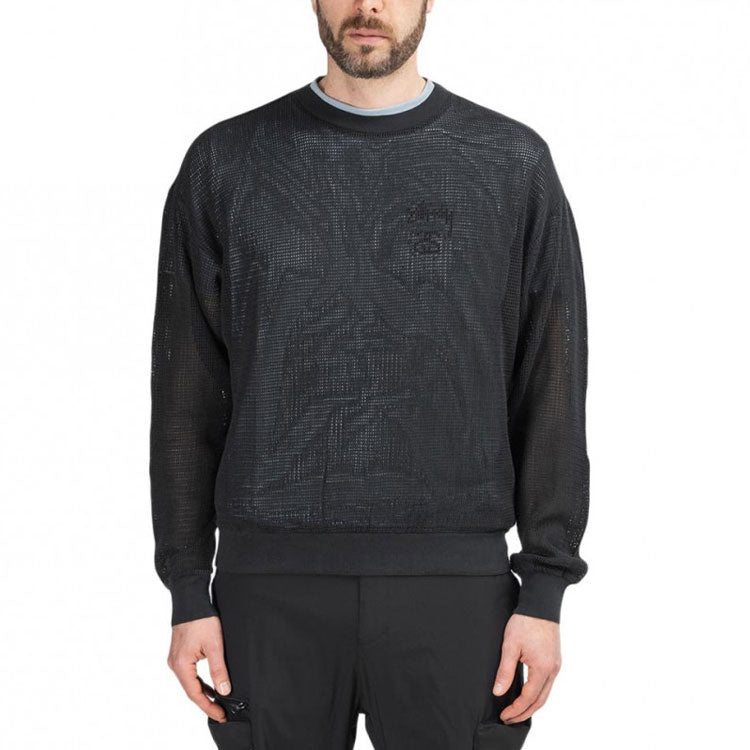 Stussy Pig. Dyed Cotton Mesh Crew 'Black' 1140210