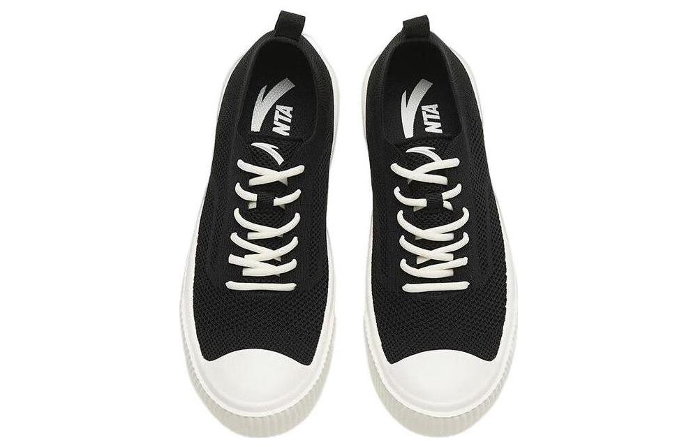 (WMNS) ANTA Low Top Canvas Shoes 'Black White' 922328092-6