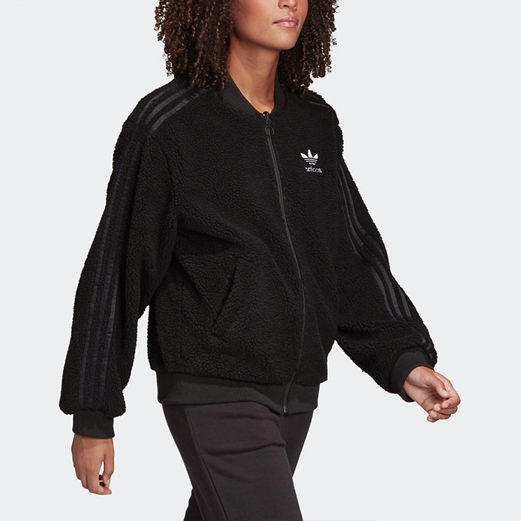 (WMNS) adidas originals Pattern Jacket Black DY0872