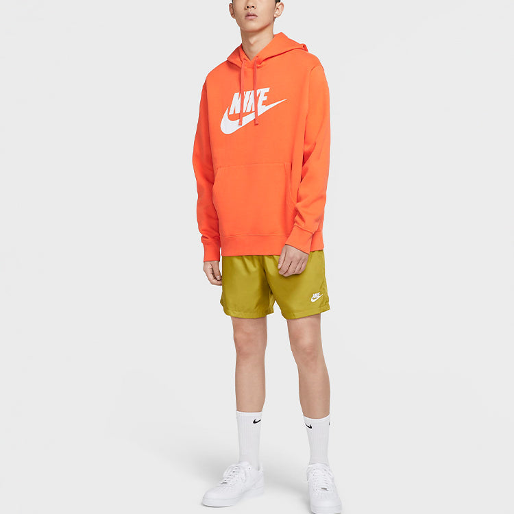 Nike Sportswear Club Fleece Sports Printing Pullover Orange BV2974-837