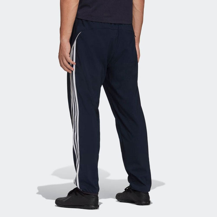 Men's adidas Logo Printing Stripe Elastic Waistband Sports Pants/Trousers/Joggers Blue HA2532
