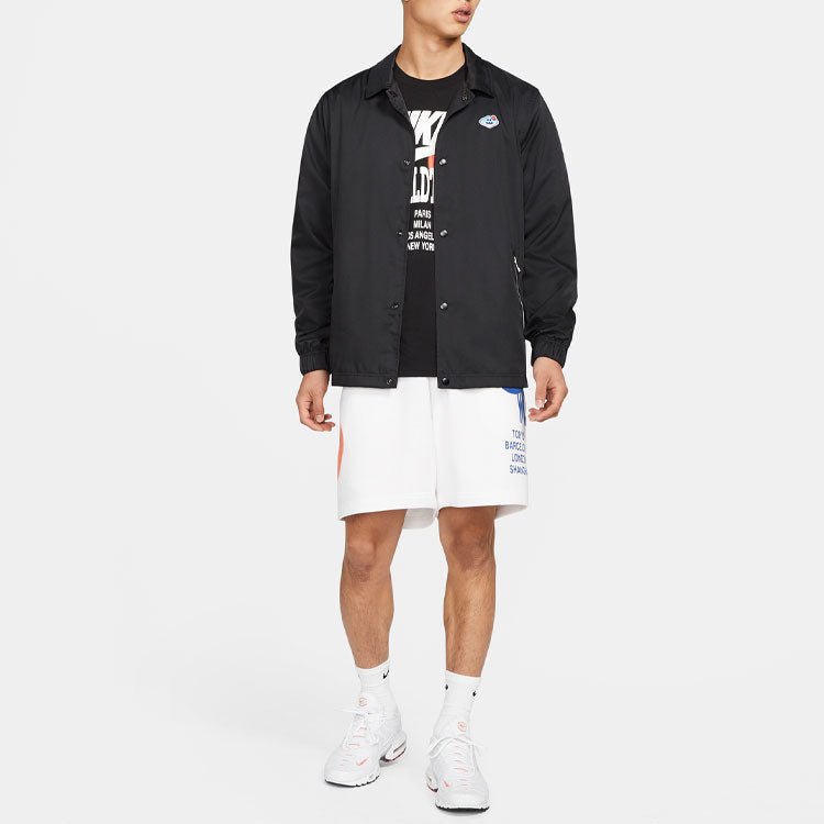 Nike Sportswear Coaches Embroidered Zipper Pocket Long Sleeves Jacket Black DA8735-010