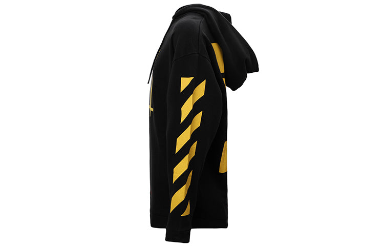 Off-White Cotton Printing Logo hooded Long Sleeves Black OMBB009F160030371099