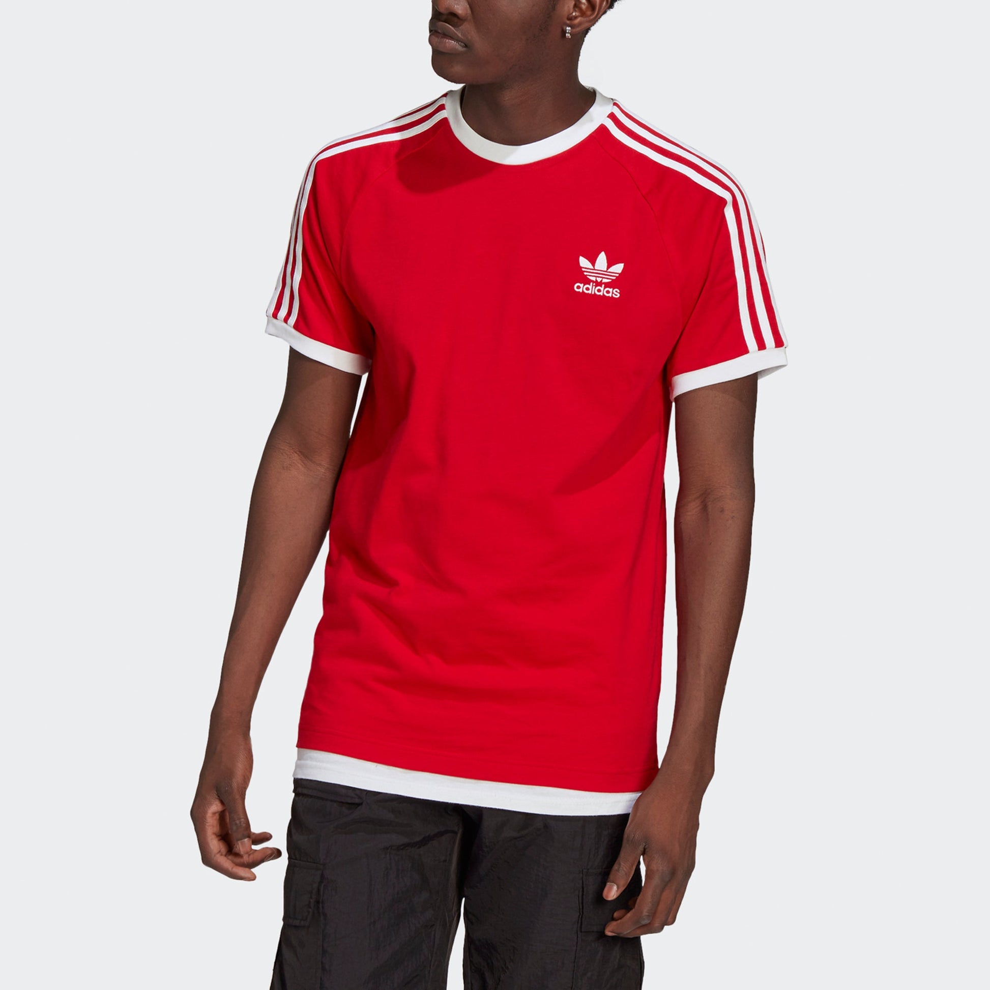 adidas originals 3-Stripes Tee Classic Sports Short Sleeve Red GN3502