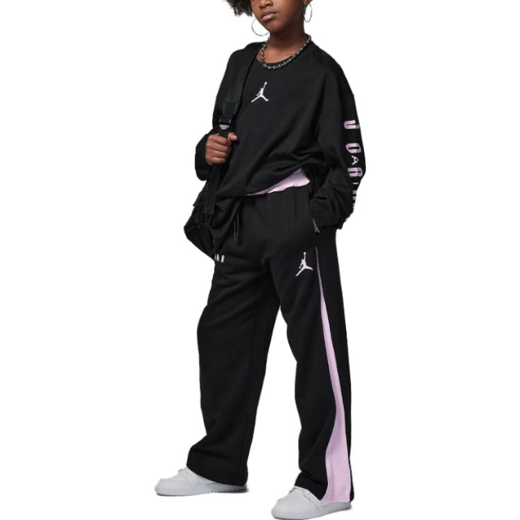 (GS) Air Jordan Soft Touch Mixed Sweatpants 'Black' 45C797-023
