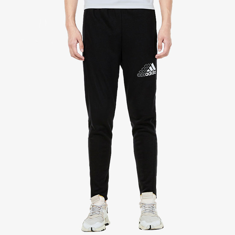 adidas Q3 Bluv Sere Pt Logo Printing Knit Breathable Sports Long Pants Black GS4875