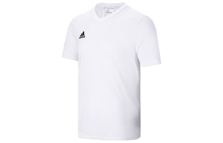 Men's adidas Solid Color Minimalistic Logo Embroidered Casual Sports Short Sleeve White T-Shirt HC5071