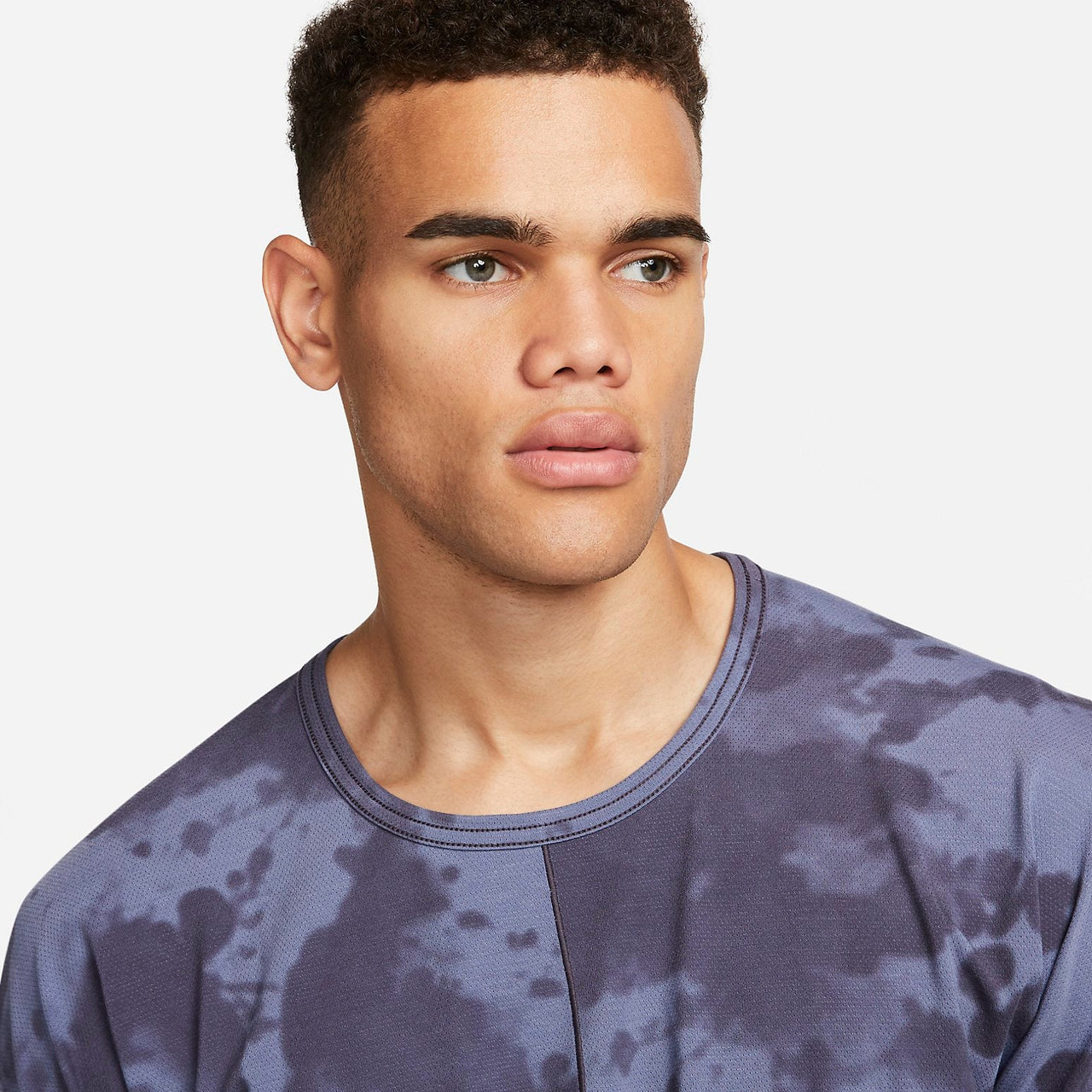 Nike Dri-FIT Allover Print Short-Sleeve Yoga Top 'Gridiron Diffused Blue' DX0922-015