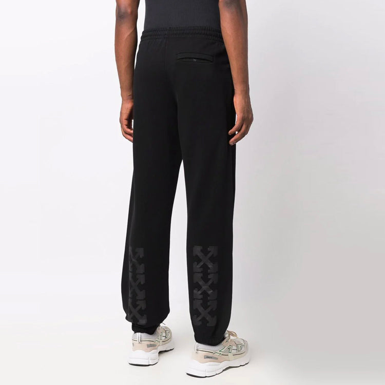 Men's Off-White FW21 Arrow Logo Pattern Sports Pants/Trousers/Joggers Black OMCH029F21FLE0011010